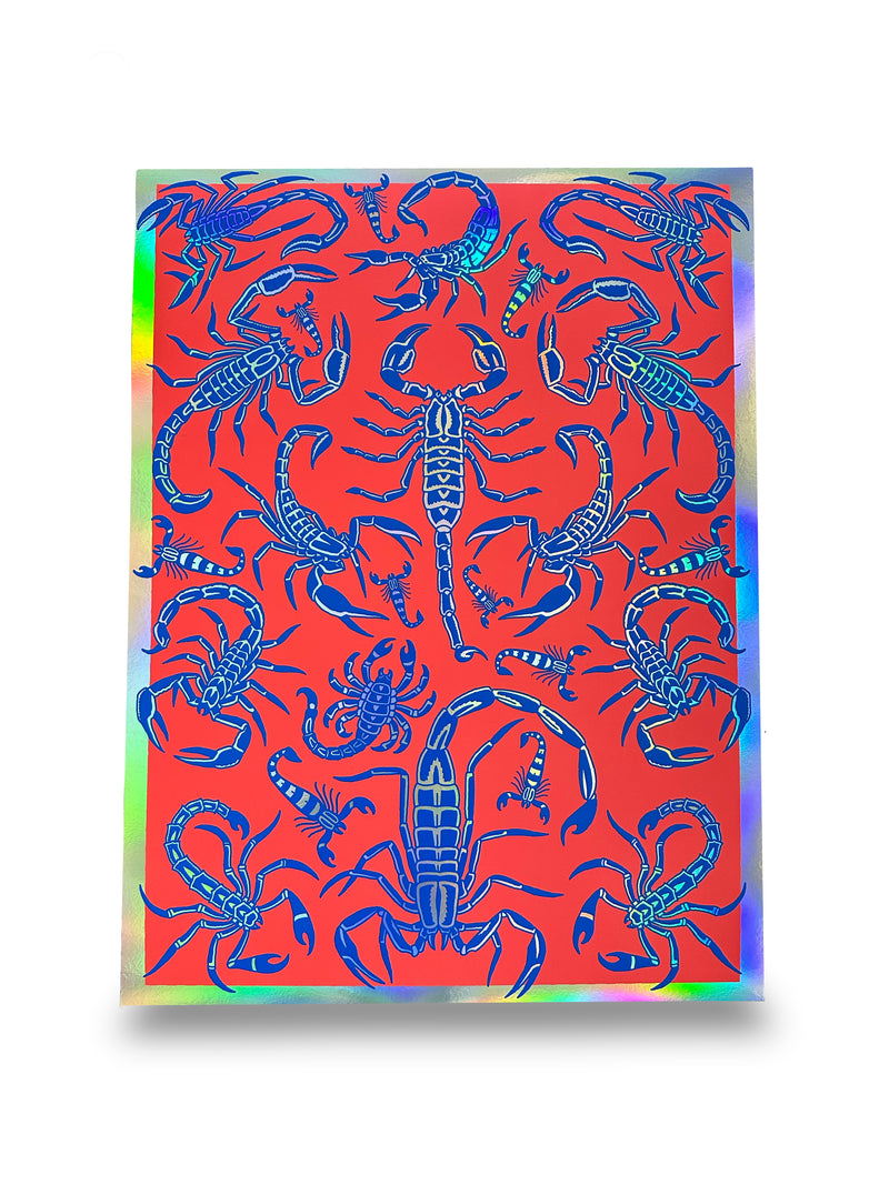 HOLOGRAPHIC Fluorescent Scorpion Print