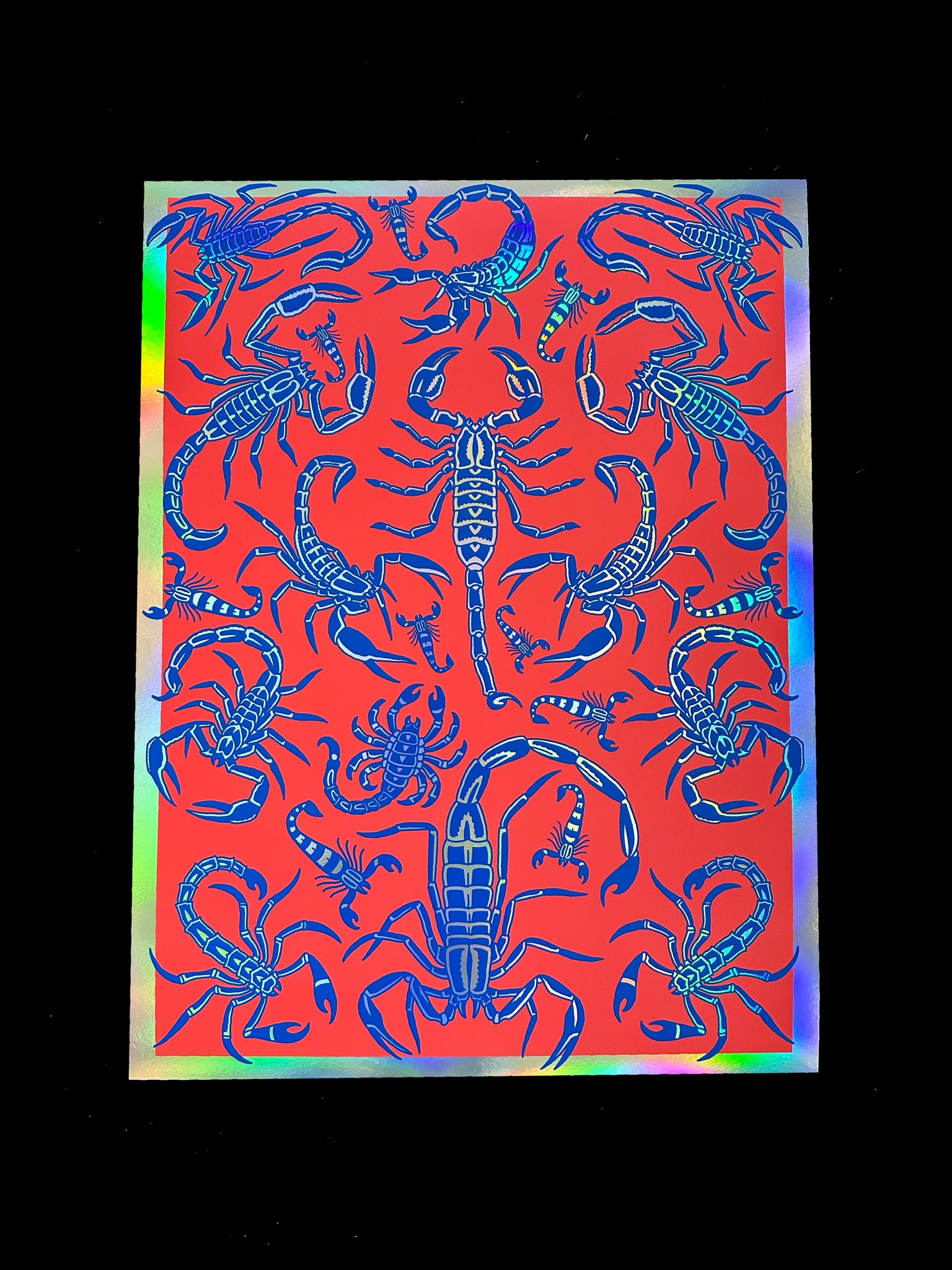 HOLOGRAPHIC Fluorescent Scorpion Print